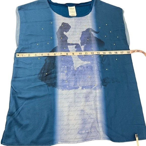 Disney store Women Belle Fashion Top Shirt Blouse Beauty and The Beast - Picture 7 of 9